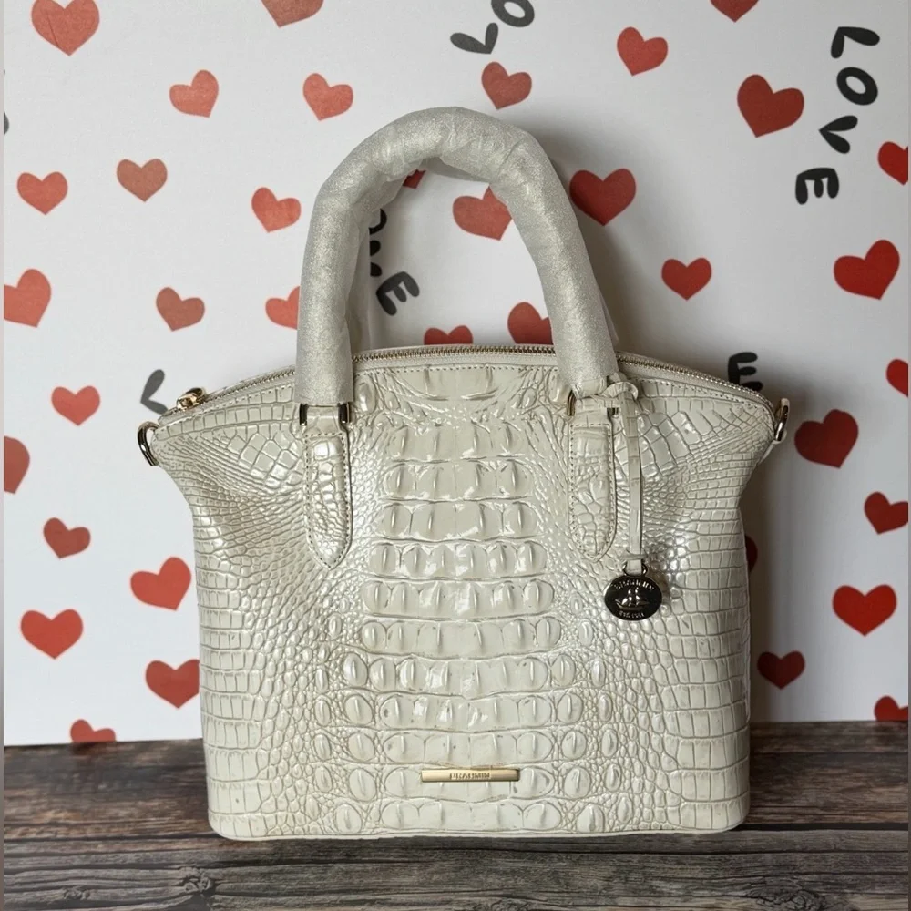 FIRM Brahmin COCONUT MILK Medium Duxbury White HTF Creamy Off White NWT